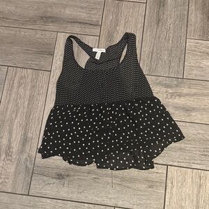 Black Polka Dot Women's Top